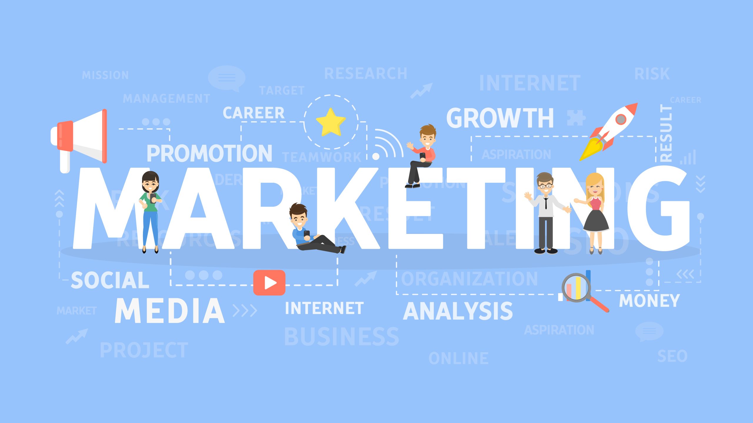 DIGITAL MARKETING IMAGE OF ILLUSTRATING CONCEPT OF MARKETING